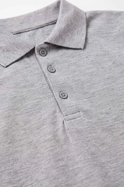 Gri (5-13 Yaş) Uzun Kol Polo Yaka Unisex Çocuk Okul Sweatshirt 493730