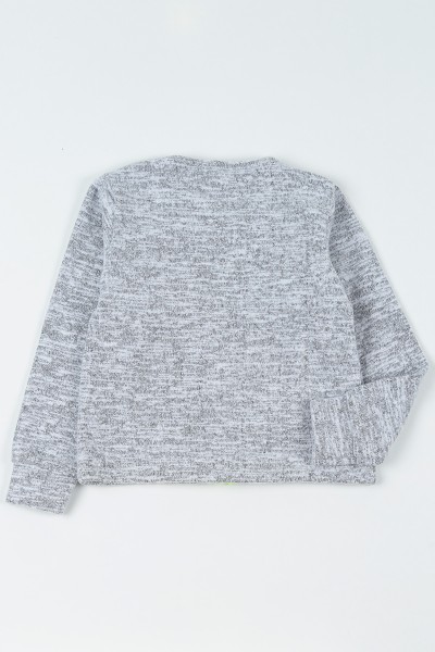 Gri (5-8 Yaş) Girl Baskılı Dışı Yumoş Kız Çocuk Sweatshirt 92815