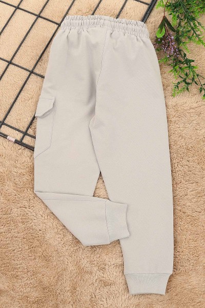 Gri (5-8 Yaş) Kargo Cepli Erkek Çocuk Eşofman Altı 152304