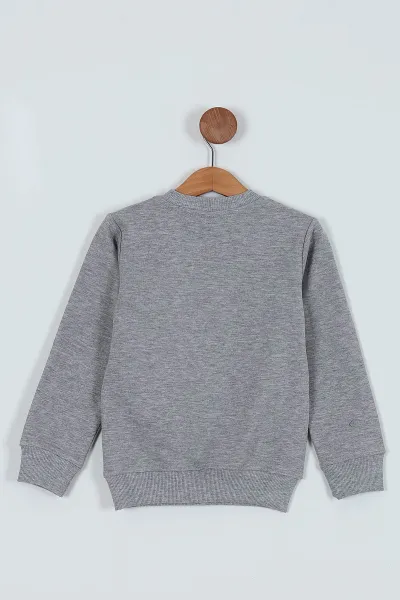 Gri (5-8 Yaş) Minecraft Baskılı Erkek Çocuk Sweat 235990