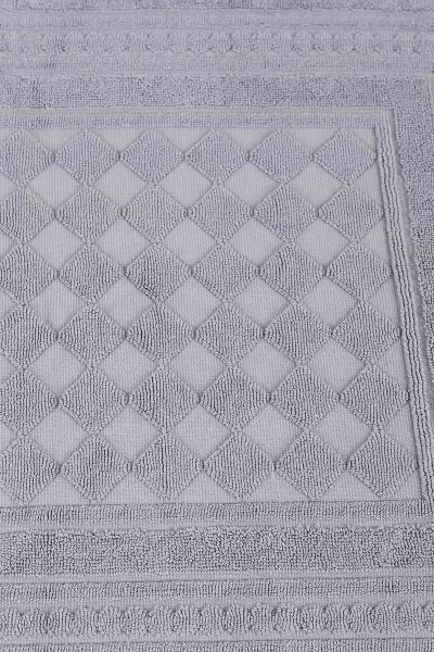 Gri 50x70 Cm Piramit Desenli Jakarlı Ayak Havlusu 448890