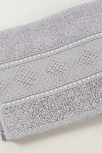 Gri 50x90 Cm Jakarlı Desenli Pike Havlu 460461