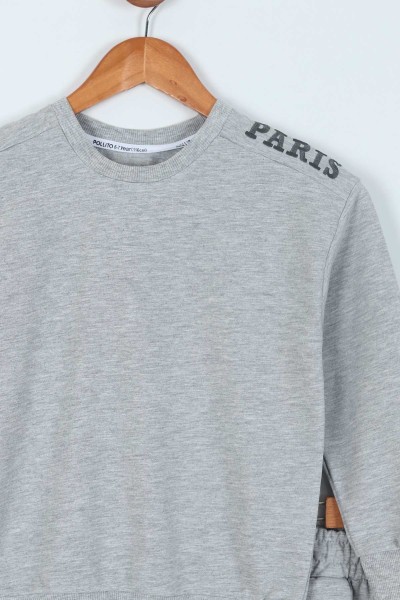 Gri 6-10 Yaş) Paris Omuz Nakışlı İki İp Erkek Çocuk Takım 216669