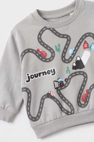 Gri (6-18  Ay)  Journey Baskılı 2 İp Erkek Bebek  Takım 495573