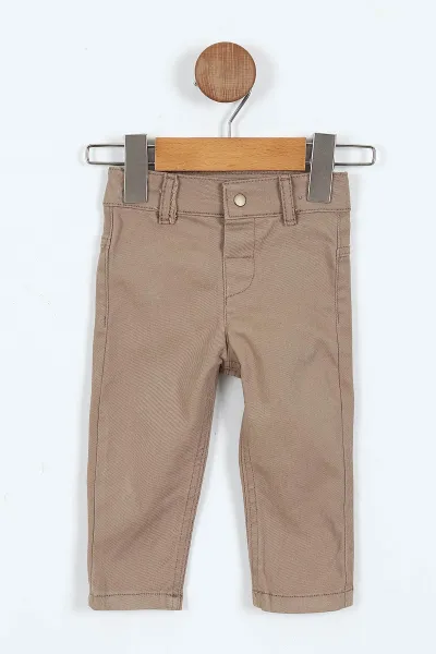 Gri (6-24 Ay) Baskılı Bodyli  Triko Ceketli Gabardin Pantolonlu Erkek Bebek 3'lü Takım 408451