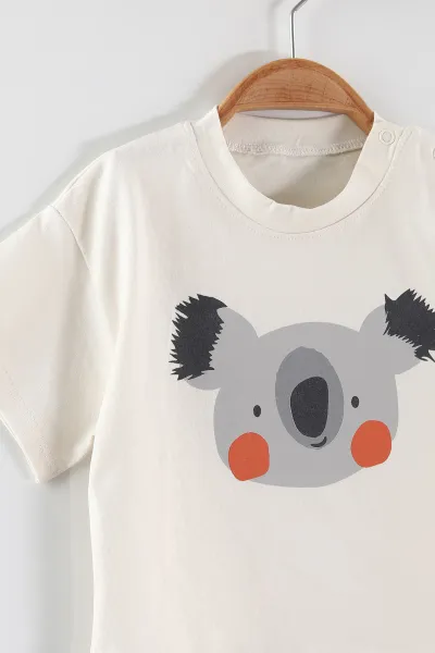 Gri (6-24 Ay) Koala Baskılı Erkek Bebek Yazlık Takım 467676