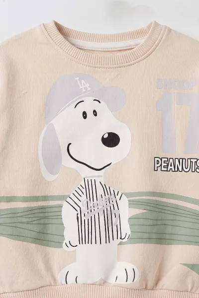 Gri (6-24 Ay) Snoopy  Baskılı  2 İp Erkek Bebek Takım 479029