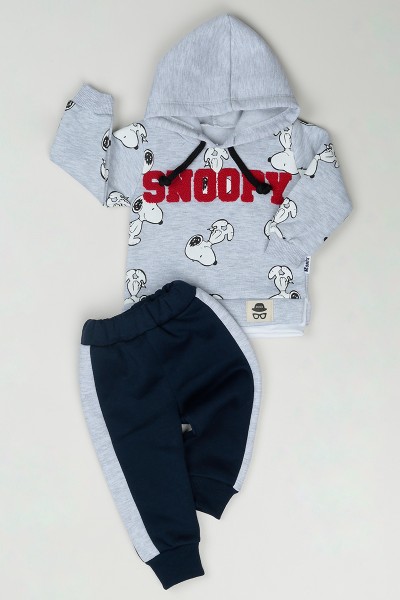 Gri (6-24 Ay) Snoopy Baskılı Erkek Çocuk Takım 84289