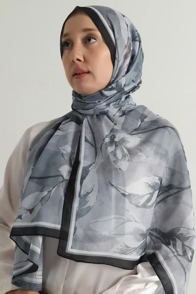 Gri 75x180 Cm Our Fashion Dijital Baskılı Desenli Nova Şal 396796
