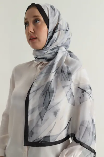 Gri 75x180 Cm Our Fashion Dijital Baskılı Desenli Nova Şal 396811