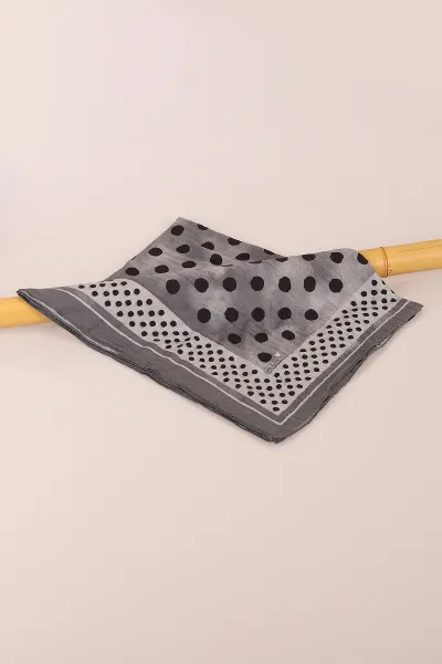 Gri 75x190 Cm Dijital Puantiye Desenli Kraş Şal 444498