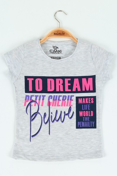 gri-8-12-yas-dream-baskili-kiz-cocuk-tisort-119991