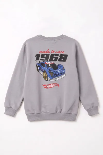 Gri (8-12 Yaş)Baskılı  2 İp Erkek Çocuk Sweatshirt 493703
