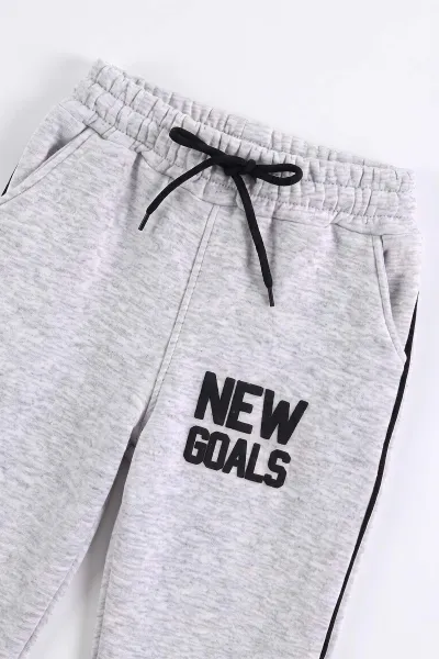 Gri (8-12 Yaş)New Goals Kabartma Baskılı 3 İp Şardonlu Erkek Çocuk Kışlık Takım 497792