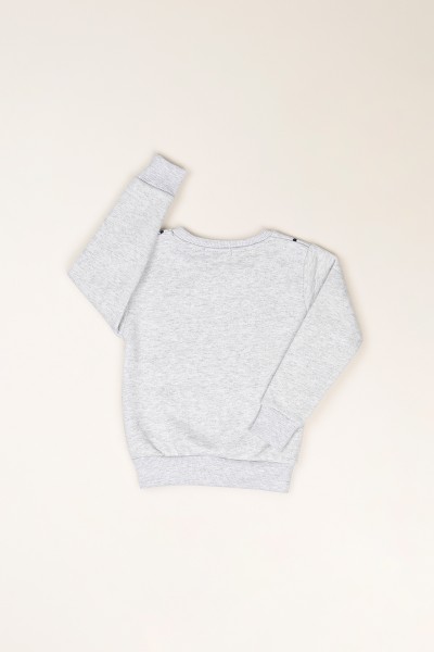 Gri (8-12)Şardonlu Baskılı Kız Çocuk Sweat 82270
