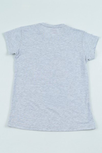 Gri (9-12 Yaş) Baskılı Kız Çocuk Tişört 105288