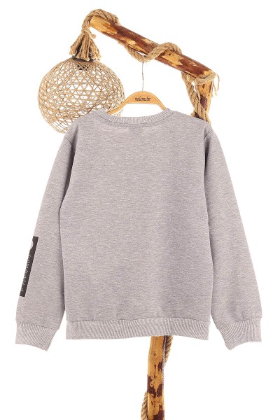 Gri (9-12 Yaş) Mestar Baskılı Erkek Çocuk Sweat 154294