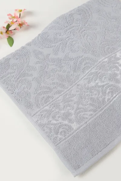 Gri 90x140 Cm Jakarlı Desenli Taç Banyo Havlusu 479187