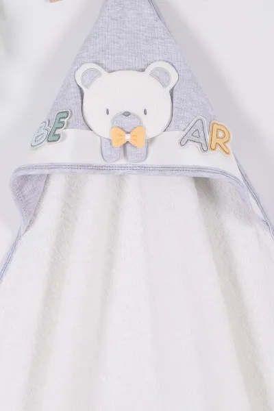 Gri Ayı Nakışlı Bebe Havlu 261954