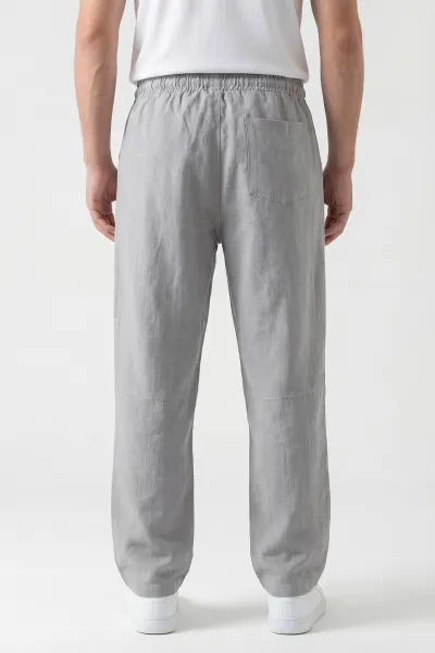 Gri Baggy Belden Bağlamalı Erkek Pantolon 445658