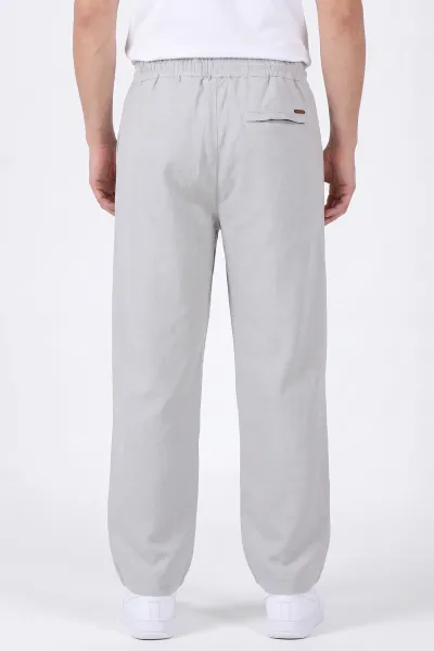 Gri Baggy Belden Bağlamalı Erkek Pantolon 457271