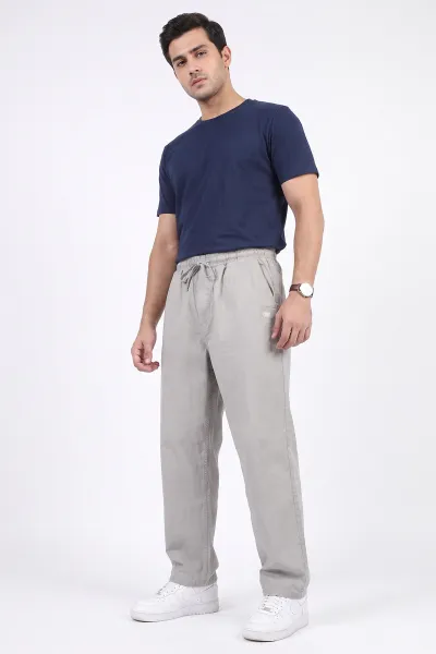 Gri Baggy Belden Bağlamalı Erkek Pantolon 491808