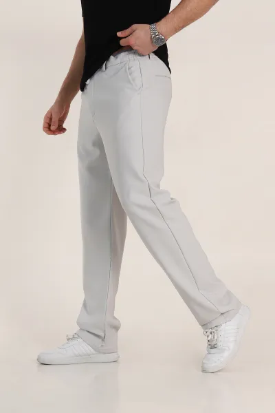Gri Baggy Double Kumaş Bel Lastikli Erkek Pantolon 351861