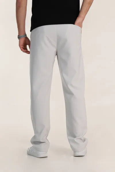 Gri Baggy Double Kumaş Bel Lastikli Erkek Pantolon 351861