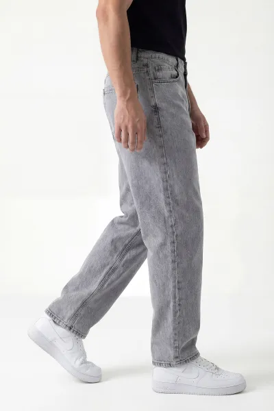 Gri Baggy Erkek Kot Pantolon 433664