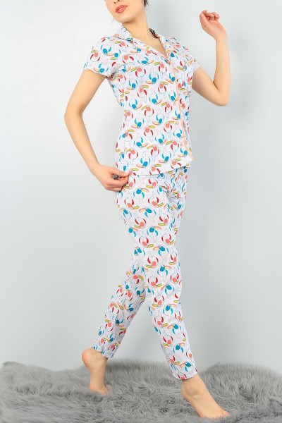 Gri Baskılı Bayan Pijama Takımı 60835