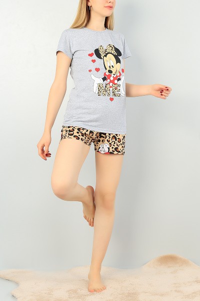Gri Baskılı Bayan Pijama Takımı 67027