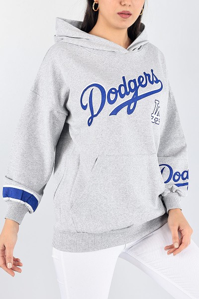 Gri Baskılı İçi Şardonlu Bayan Sweat 88367