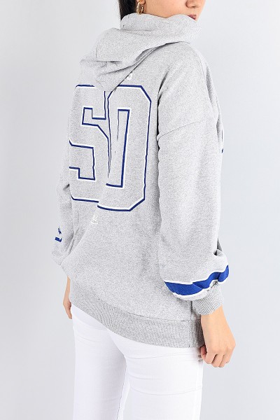 Gri Baskılı İçi Şardonlu Bayan Sweat 88367
