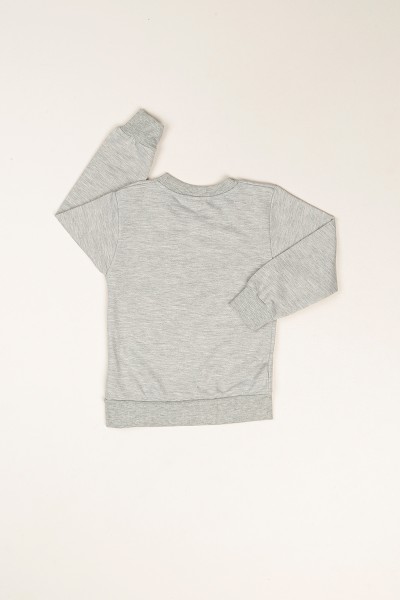 Gri Baskılı İçi Şardonlu Kız Çocuk Sweat 80827