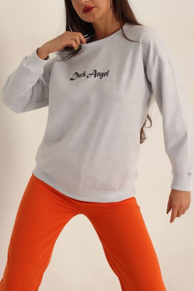 Gri Baskılı Oversize Bayan Sweat 199241