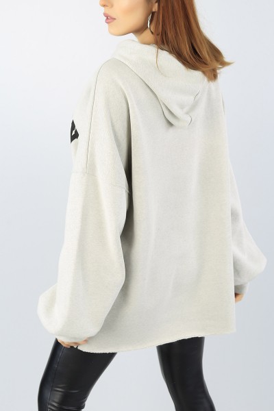 Gri Baskılı Şardonlu Bayan Sweat Tunik 53597