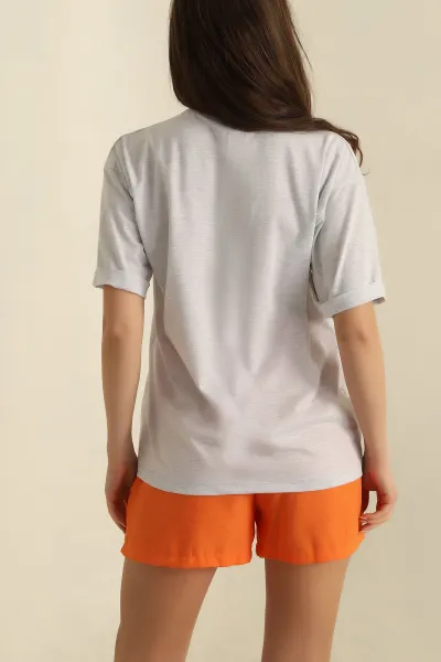 Gri Baskılı Süprem Bayan Tişört 266366