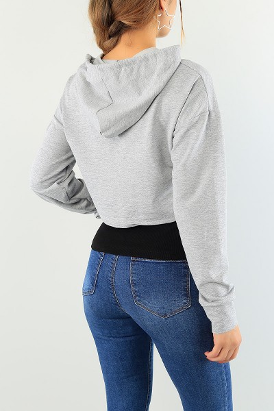 Gri Baskılı Sweat Askılı Atlet Bayan Takım 74939