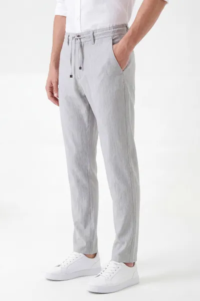 Gri Belden Bağlamalı Erkek Pantolon 462580