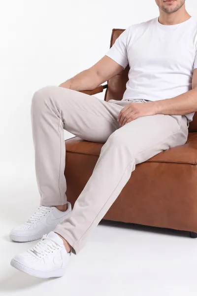 Gri Belden Bağlamalı Erkek Pantolon 462584