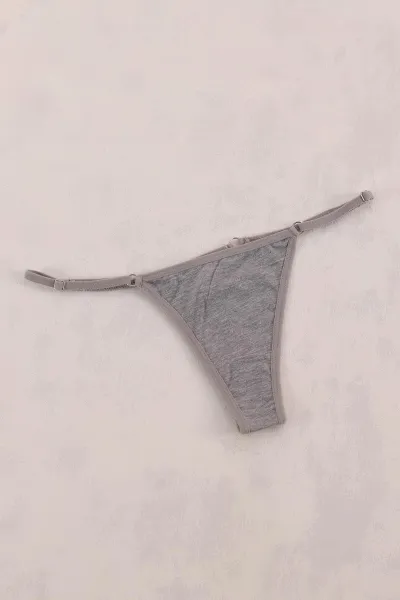 Gri Beli Ayarlanabilir Kadın Tanga Külot 415960