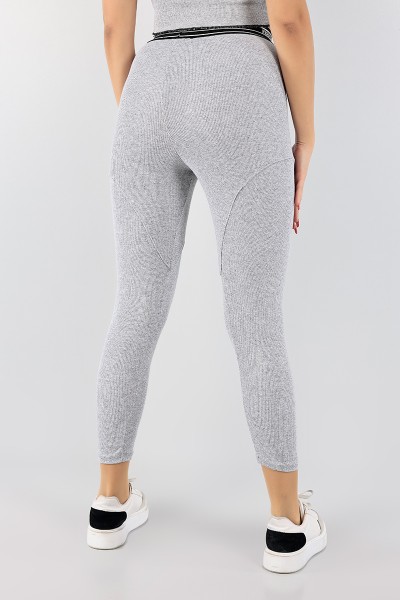 Gri Beli Lastikli Fitilli Tayt 97523