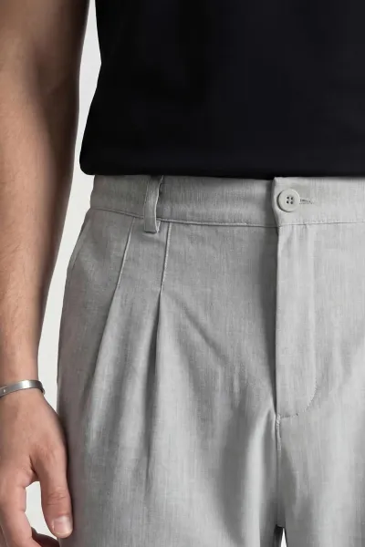 Gri Beli Lastikli Likralı Erkek Pantolon 444734