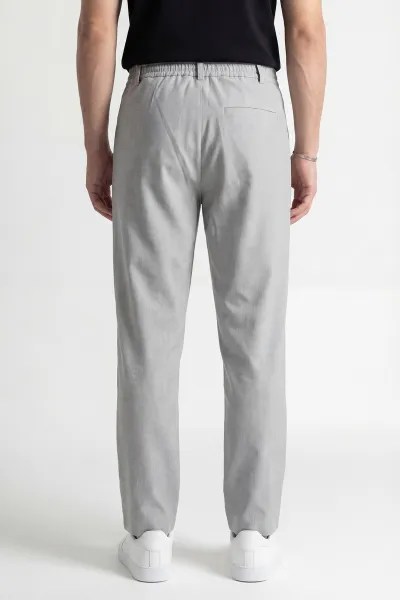 Gri Beli Lastikli Likralı Erkek Pantolon 444734