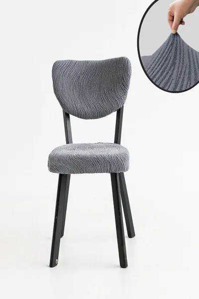 Gri Bella Home Bohem Jakarlı 6'lı Sandalye Kılıfı 424671
