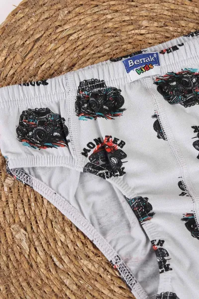 Gri Berrak ( 3-8 Yaş ) Baskılı Erkek Çocuk Boxer 460742