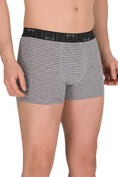 Gri Berrak Çizgili Likralı Erkek Boxer 370692