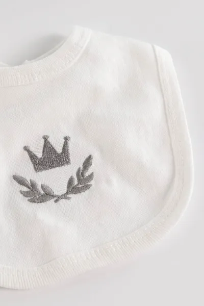Gri Beyaz(0-3 Ay)Little Prince Nakışlı Tulum, Battaniye ve 7'li Hastane Çıkış Seti 476848