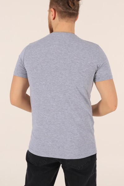 Gri Düz Kesim Basic Erkek Tişört 172957