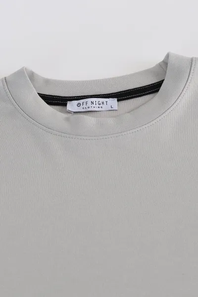 Gri Bisiklet Yaka Uzun Kollu Erkek Sweatshirt 396970
